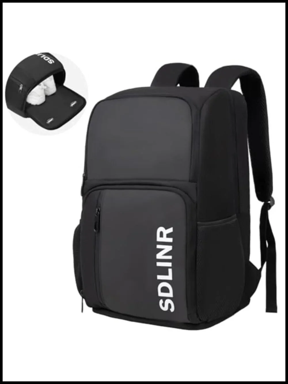 Large Pickleball Backpack Fits 4+ Paddles, Separate Shoe Compartment,